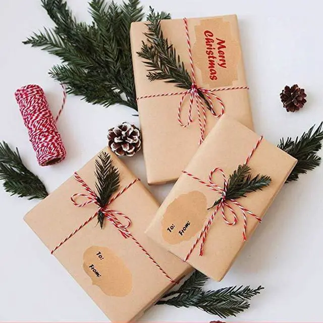 Alt view image 6 of 6 - 300 Pcs Self-Adhesive Gift Tags Name Jar Labels Stickers, 1 x 2 in, Brown