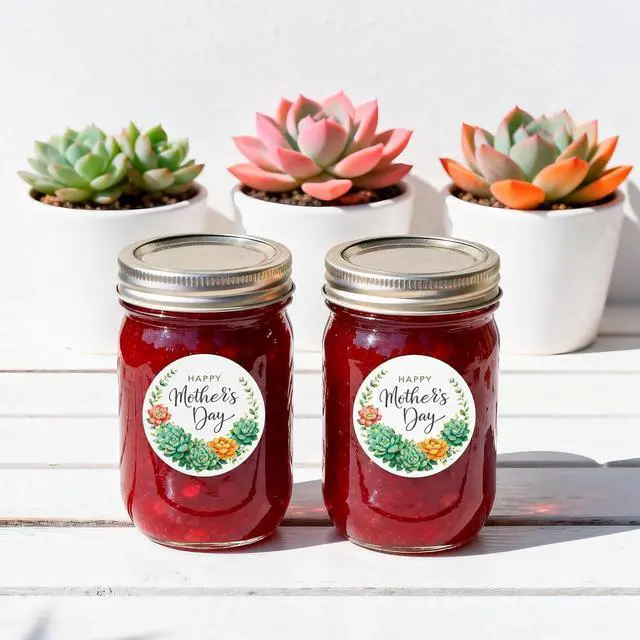 Alt view image 6 of 7 - G2PLUS Mother's Day Stickers - 60Pcs Happy Mothers Day Gift Stickers 2 inches Round Mother's Day Labels Stickers with Succulent Plants for Mom's Gifts, Cards, Party Favors