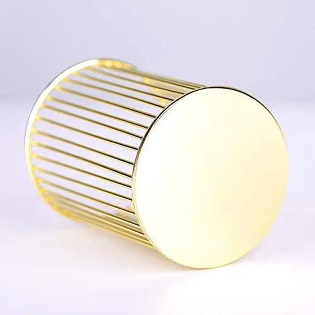 Alt view image 2 of 7 - HSYMQ Gold Metal Pen Holder for Desk, Makeup Brushes Cup, Pencil Holders, Office&Home Organizer