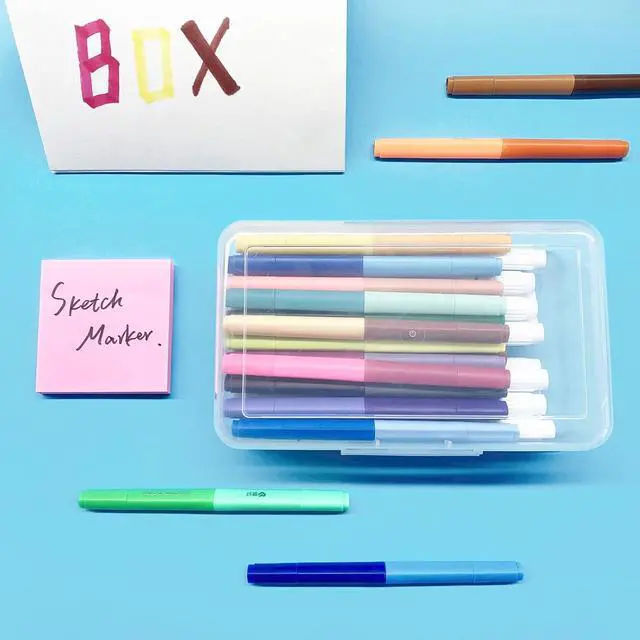 Alt view image 5 of 5 - Ykimok Large Capacity Clear Pencil Case, Plastic Pencil Boxes Stackable Design, Supply Boxes for Kids Boys School Classroom,1 Pack