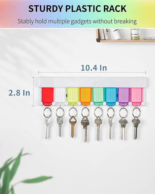 Alt view image 2 of 7 - Uniclife 2 Pack Key Tag Rack, Slot Style Wall Mount Key Holder