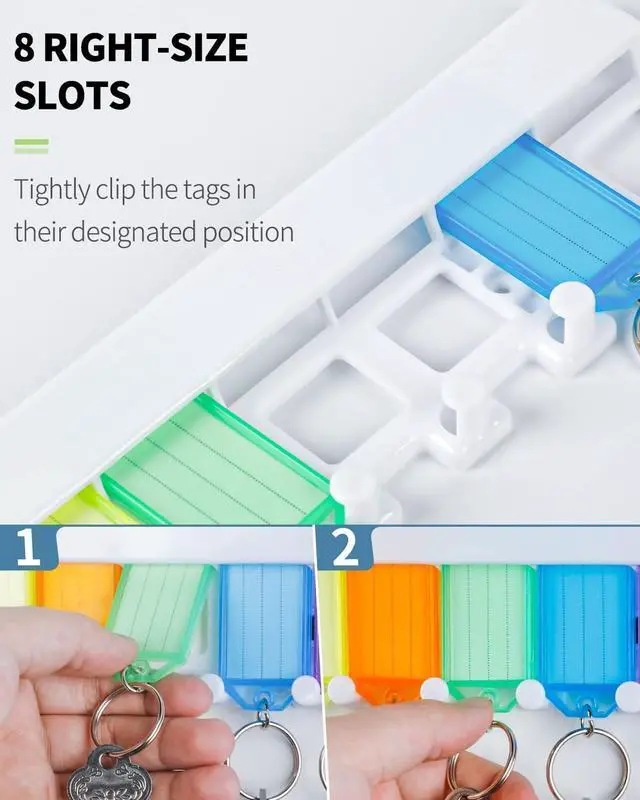Alt view image 4 of 7 - Uniclife 2 Pack Key Tag Rack, Slot Style Wall Mount Key Holder