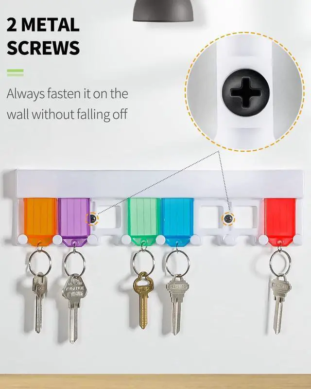 Alt view image 7 of 7 - Uniclife 2 Pack Key Tag Rack, Slot Style Wall Mount Key Holder