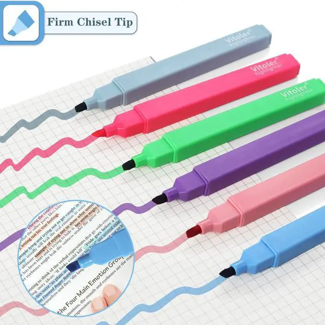 Alt view image 4 of 5 - Vitoler Highlighters Assorted Color,Bright Color Dry Fast,Chisel Tip,8Pcs