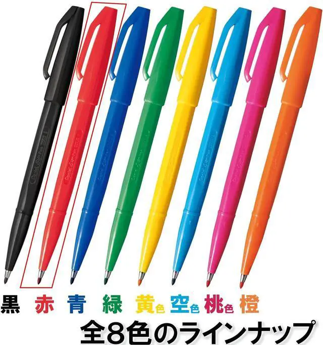 Alt view image 5 of 5 - Pentel XS520BD5 Sign Pen, Pack of 5, Red