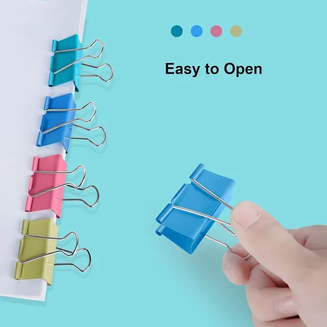 Alt view image 4 of 7 - Ufmarine Medium Binder Clips 1.25 inch Length, (40 Pcs) Colorful Paper Clips Medium for Office