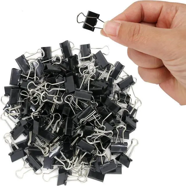 Main image of OWLKELA 120 Pack Binder Clips, 5/8 Inch, Black