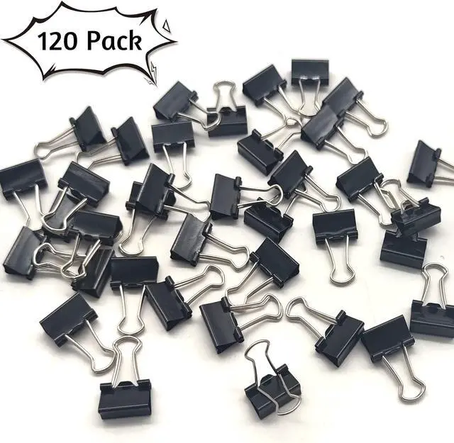 Alt view image 6 of 7 - OWLKELA 120 Pack Binder Clips, 5/8 Inch, Black