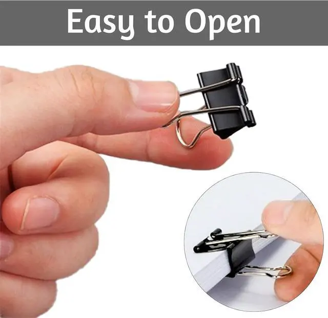 Alt view image 4 of 7 - OWLKELA 120 Pack Binder Clips, 0.75 Inch, Black