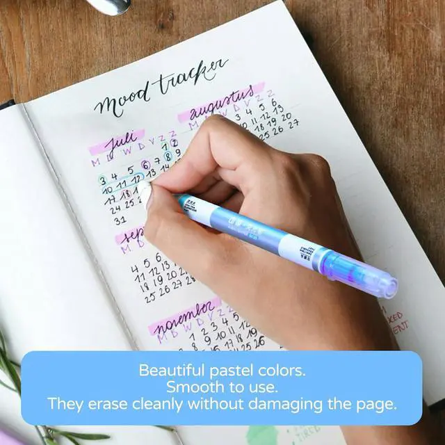 Alt view image 7 of 7 - Erasable Highlighters Assorted Colors 6 Count, Dual Chisel Tip, Smooth Writing, Quick Dry, Office and School Supplies, For Note Taking, Gifts