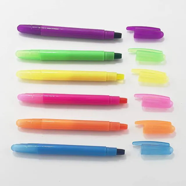 Alt view image 5 of 7 - Performore - 6 Pack Student Gel Highlighters Assorted Colors, 6 Different Bright Highlight Colors Yellow, Pink, Green, Blue & more, Multicolor No Bleed & Smearing Marker Pens for Journaling & Studying