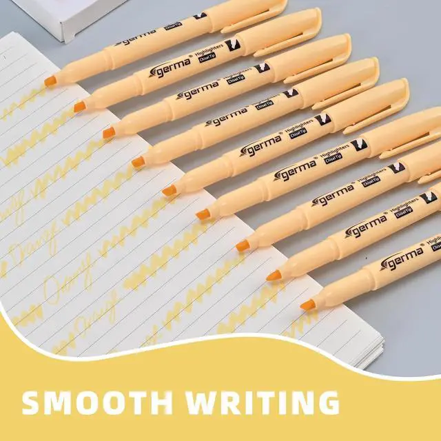 Alt view image 5 of 7 - Cgerma Yellow Highlighters 12 Pack, Mild Pastel Color, Chisel Tip Soft Highlighters, Quick-Drying, Cute Aesthetic Markers for Journaling, Study, School Office Supplies
