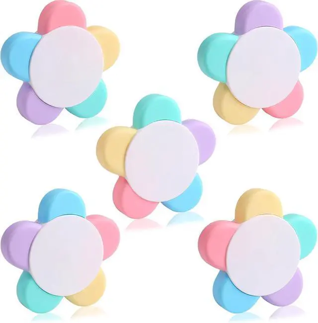 Main image of Leery Macaron Petals Highlighters,5-in-1 Flower Shape Watercolor Pen Set, Fluorescent Pastel Markers for Journaling, Note Taking, Office & School Aesthetic Supplies (5)