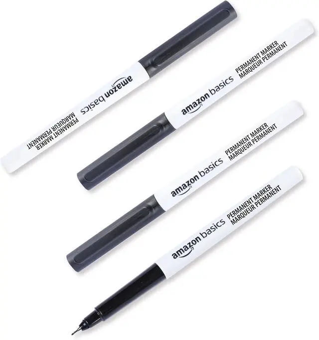 Alt view image 3 of 6 - Amazon Basics Ultra Fine Point Permanent Markers for Drawing and Writing, Quick Drying, Fade Resistant, Black, 12-Pack