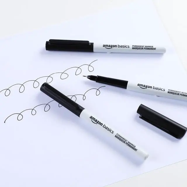 Alt view image 6 of 6 - Amazon Basics Ultra Fine Point Permanent Markers for Drawing and Writing, Quick Drying, Fade Resistant, Black, 12-Pack
