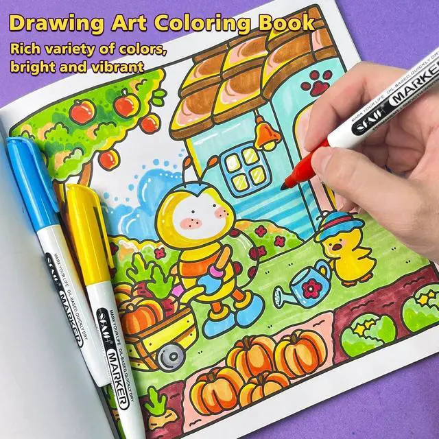 Alt view image 3 of 7 - SFAIH 24 Colors Permanent Markers Fine Point, Art Coloring & Crafts & Mark