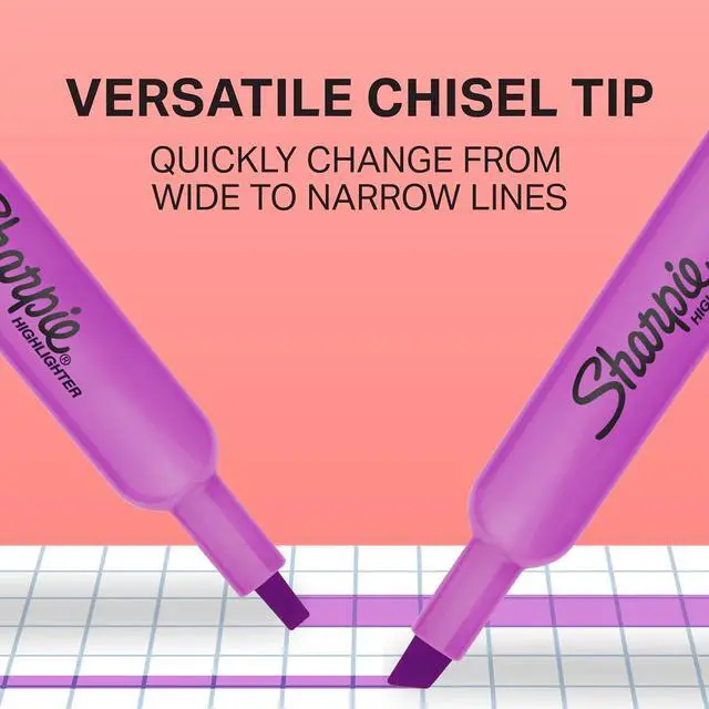 Alt view image 4 of 7 - Sharpie Tank Highlighters, Assorted Colors, Chisel Tip, Back to School Essentials, Teacher & Office Supplies, Smear-Resistant, 12-Pack