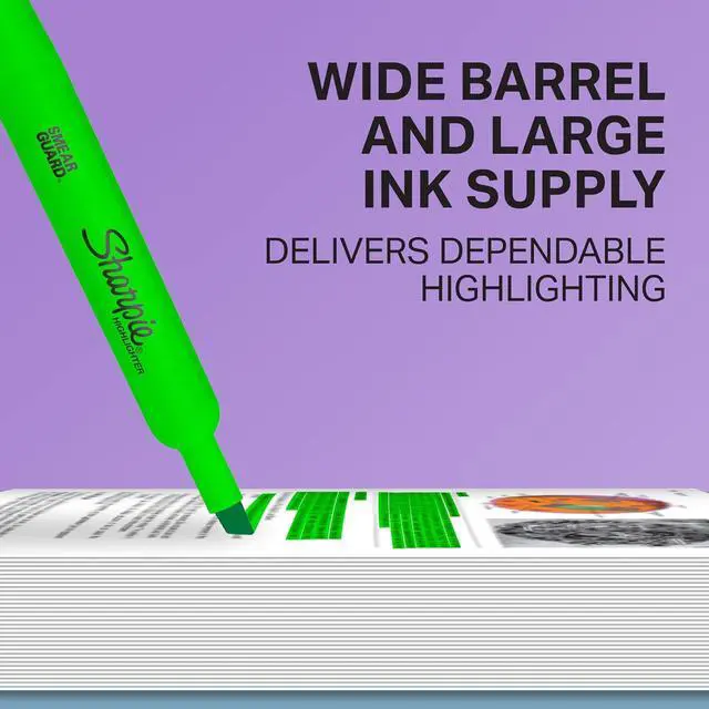 Alt view image 6 of 7 - Sharpie Tank Highlighters, Assorted Colors, Chisel Tip, Back to School Essentials, Teacher & Office Supplies, Smear-Resistant, 12-Pack