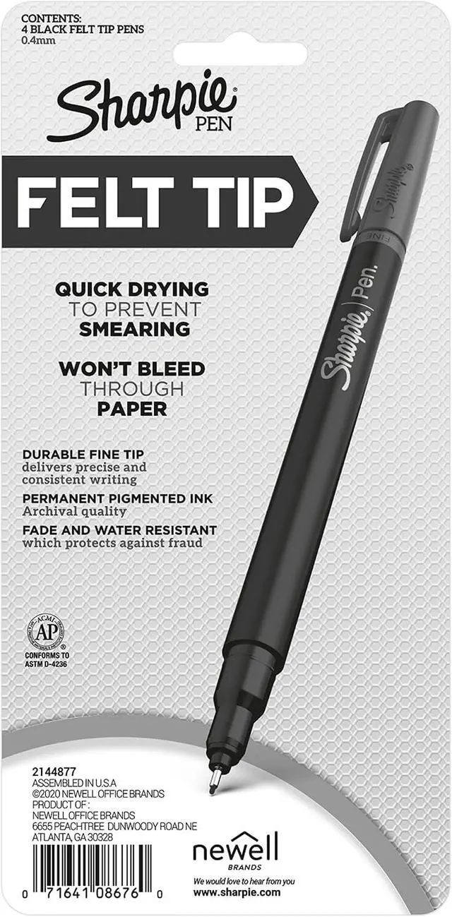 Alt view image 2 of 4 - Sharpie Wraps Pen, Fine Point, 4-Pack, Black (1924213)