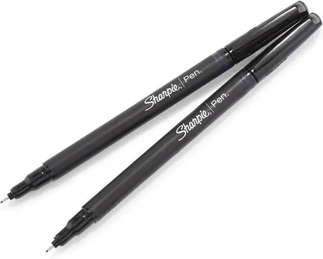 Alt view image 4 of 7 - Sharpie Felt Tip Medium Point Black Pens, Drawing & Writing Pens Ideal for School Supplies, Office s and Teacher s, Quick-Drying, No Bleed, 2 Pack