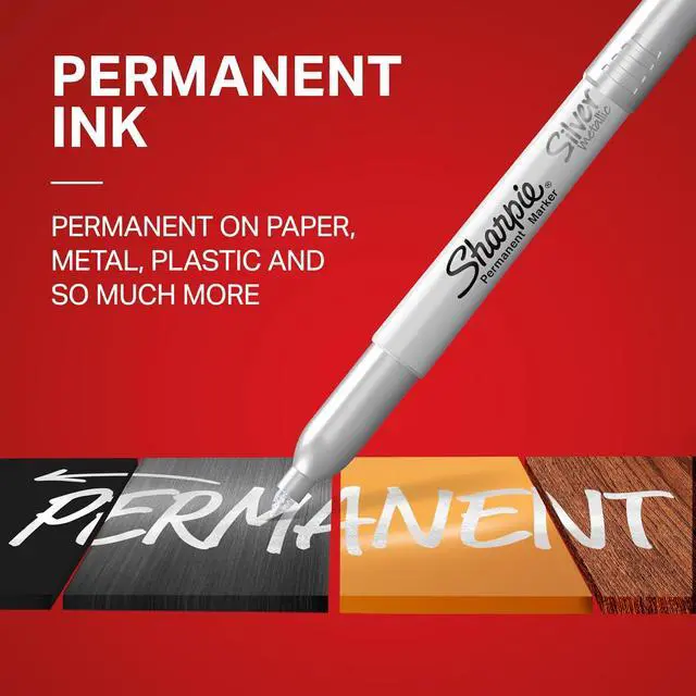 Alt view image 2 of 6 - Sharpie Metallic Fine Point Permanent Marker, Assorted Colors, 2-Pack - 1829202