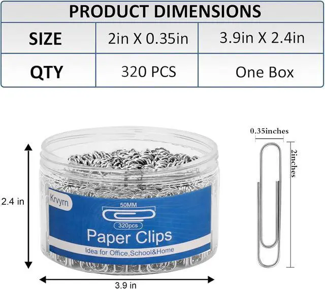 Alt view image 2 of 7 - Jumbo Paper Clips,Large PaperClips,320Pcs Paper Clip for School and Office.