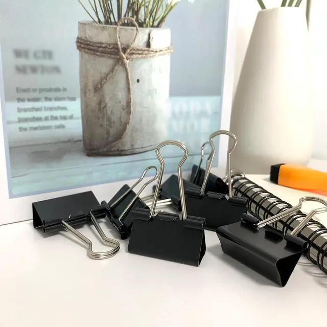 Alt view image 5 of 6 - Ykimok 80Pcs Medium Binder Clips, 1.25 inch(32mm), Paper Clamps Medium Size for Office Supplies, Black