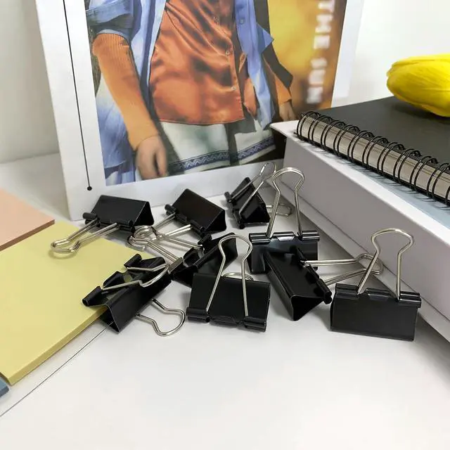 Alt view image 6 of 6 - Ykimok 80Pcs Medium Binder Clips, 1.25 inch(32mm), Paper Clamps Medium Size for Office Supplies, Black