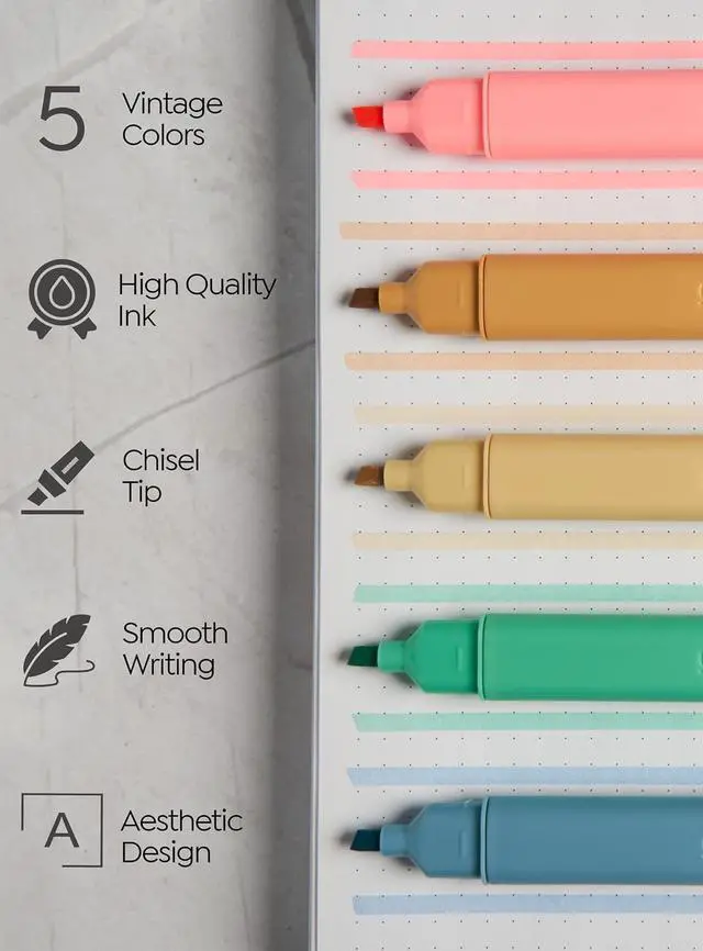 Alt view image 2 of 7 - BLIEVE Bible Highlighters No Bleed Through, Chisel Tip, 5 Pack