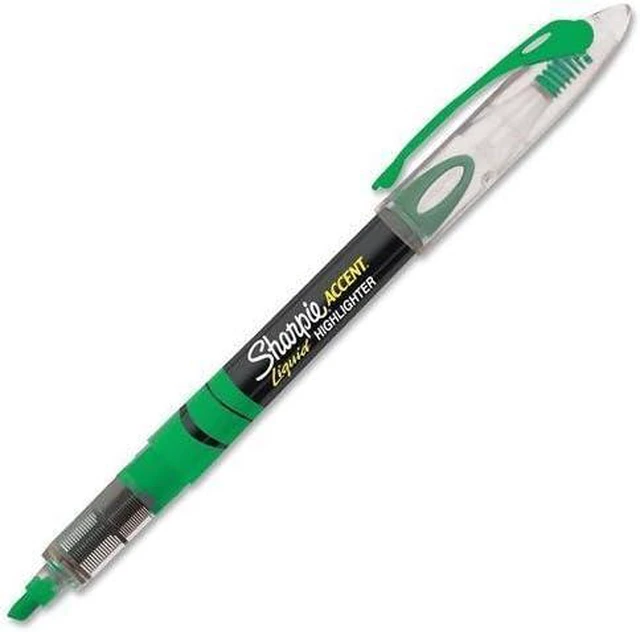 Main image of SHARPIE 1754468 Accent Pen-Style Liquid Highlighter - Micro Marker Point Type - Chisel Marker Point Style - Fluorescent Green Ink - 1 / Each