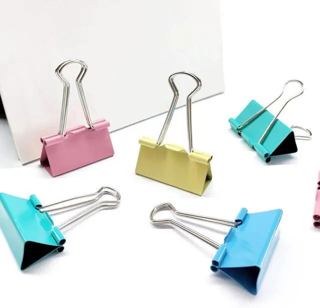 Alt view image 3 of 6 - Ykimok Large Binder Clips, 1.6 inch, 24 Pack, Colored Binder Clips, Paper Clamps Large Size for Office Supplies, 4 Vibrant Colors
