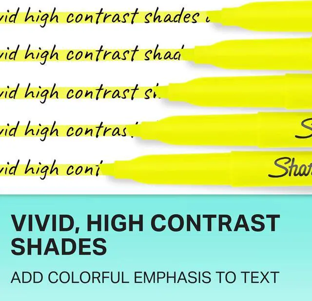Alt view image 5 of 5 - Sharpie Accent Pocket-Style Highlighters, 2 Fluorescent Yellow Highlighters (27162PP)