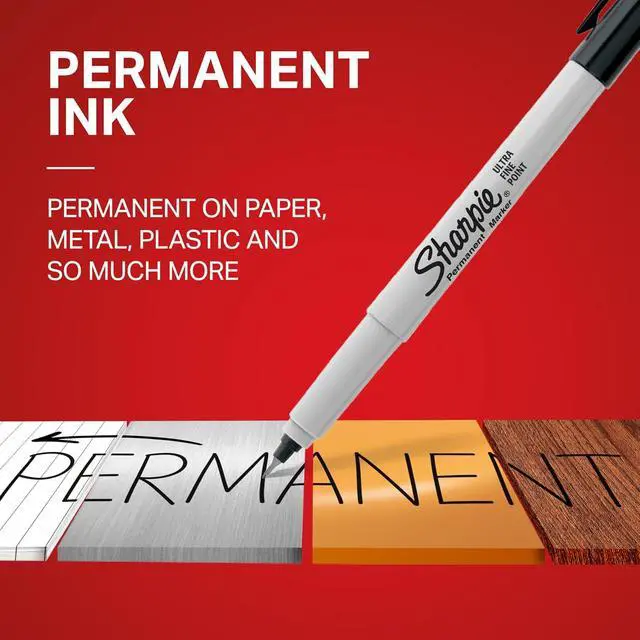 Alt view image 2 of 5 - Sharpie Permanent Markers, Ultra Fine Tip, Black, 12 Count - Quick Drying, Fade Resistant