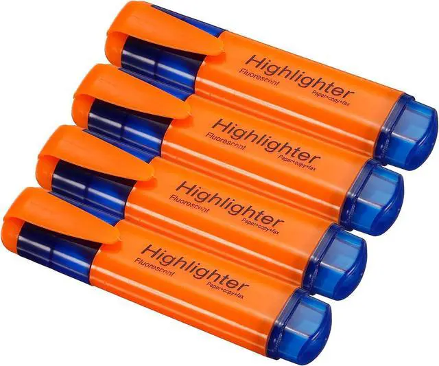 Main image of PATIKIL Highlighter Pen, 4 Pack Broad Tip Writing Marker Pens, Orange