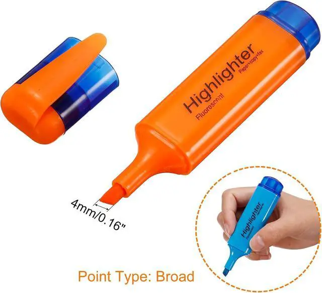 Alt view image 4 of 6 - PATIKIL Highlighter Pen, 4 Pack Broad Tip Writing Marker Pens, Orange