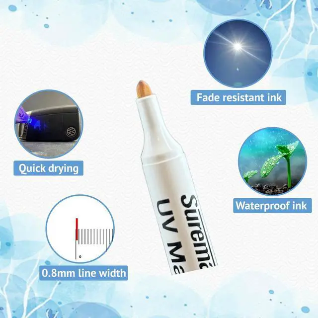 Alt view image 2 of 5 - SureMark UV Security Marker Fine Tip with Keyring UV Light
