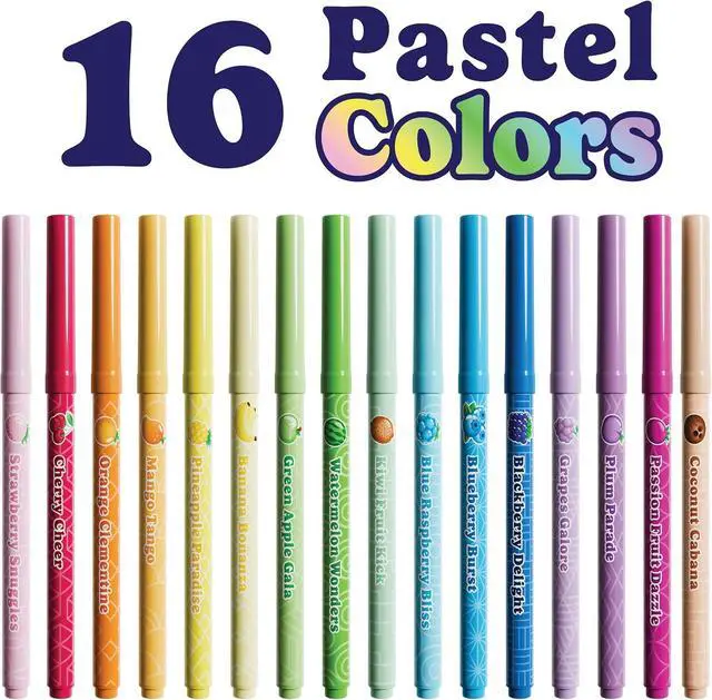 Alt view image 3 of 7 - Pastel Smarkers - Washable Patented Gourmet Scented Pastel Markers, Assorted Colors, Standard Point Felt Tip, 16 Count