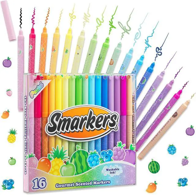 Alt view image 5 of 7 - Pastel Smarkers - Washable Patented Gourmet Scented Pastel Markers, Assorted Colors, Standard Point Felt Tip, 16 Count