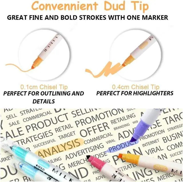 Alt view image 6 of 7 - YOOUSOO 12 PCS Aesthetic Highlighters Assorted Colors, Pastel Highlighters