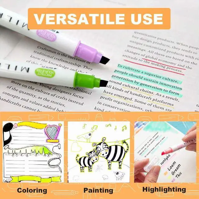 Alt view image 7 of 7 - YOOUSOO 12 PCS Aesthetic Highlighters Assorted Colors, Pastel Highlighters