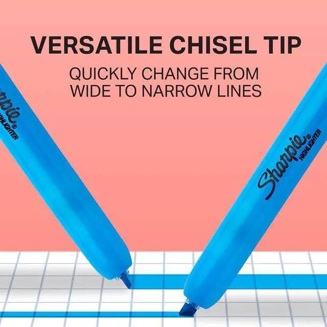 Alt view image 5 of 6 - Sharpie Retractable Highlighters, Chisel Tip, Assorted Colors, Smear-Resistant, 8 Count - Teacher Essentials, Back to School Supplies
