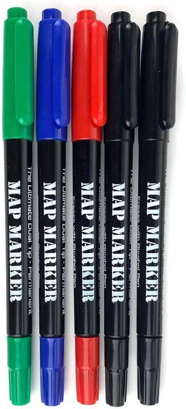 Main image of Map Markers - Dual Tip, Pack of 5