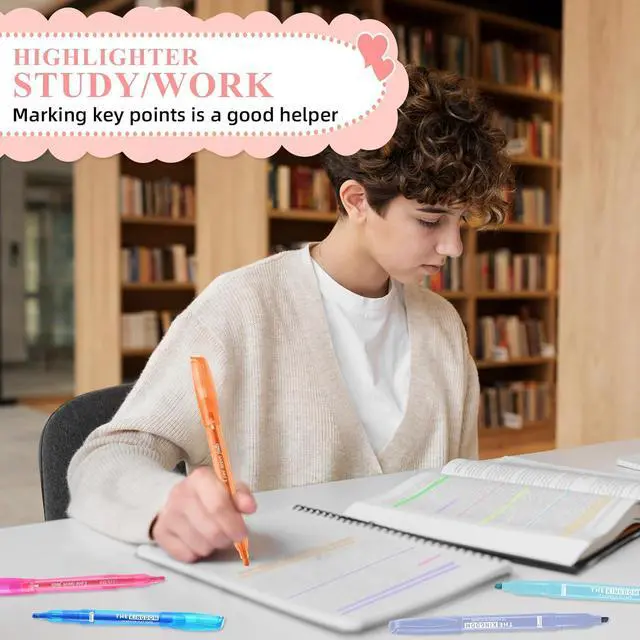 Alt view image 2 of 7 - 7-ackz Bible Highlighters Assorted Colors with Verses, Chisel Tip Colored Highlighter Markers Bulk Fluorescent, Dry Quick Bright Colors, Perfect for Bible Study Journaling, 15 pack