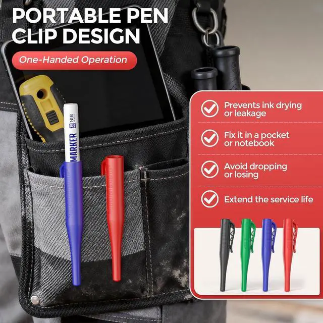 Alt view image 6 of 7 - Nicpro 4 PCS Long Nib Marker Pens, 30mm Deep Hole Marker, (Colorful)