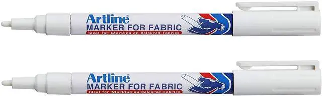 Main image of Artline White Permanent Fabric Markers pen for clothing (2 Markers)