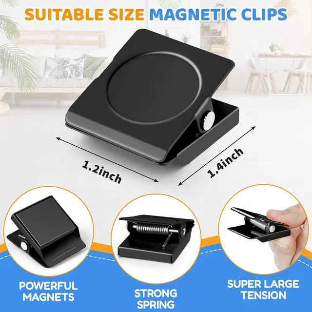 Alt view image 6 of 7 - Grtard 6 Pack Magnetic Clips for Refrigerator, Fridge Magnet Clips,1.2 in