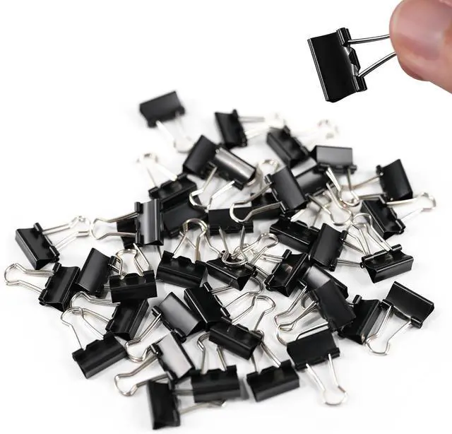 Main image of Ykimok 40Pcs Mini Binder Clips, 5/8 inch(15mm), Paper Clamps Micro Size for Office Supplies, Black