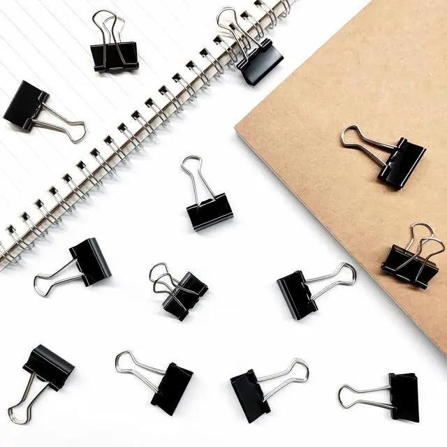 Alt view image 4 of 7 - Ykimok 40Pcs Mini Binder Clips, 5/8 inch(15mm), Paper Clamps Micro Size for Office Supplies, Black