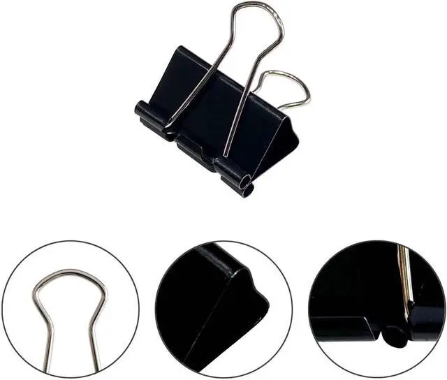 Alt view image 2 of 7 - Ykimok 40Pcs Medium Binder Clips, 1.25 inch(32mm), Paper Clamps Medium Size for Office Supplies, Black