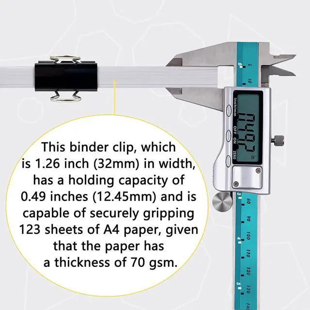 Alt view image 3 of 7 - Ykimok 40Pcs Medium Binder Clips, 1.25 inch(32mm), Paper Clamps Medium Size for Office Supplies, Black